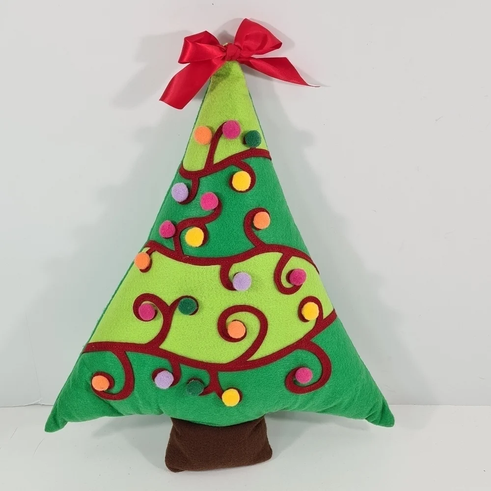 Felt Christmas Tree Accent Pillow
